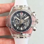 Baselworld Hublot Unico Sapphire Replica White Rubber All Transparent Case Hublot Big Bang Watch